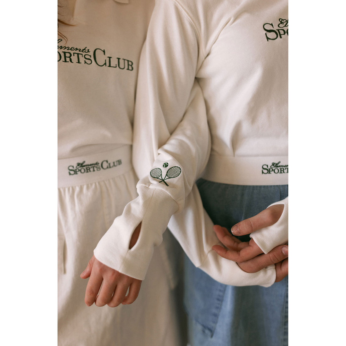 Elements White Sports Club Polo Sweatshirt