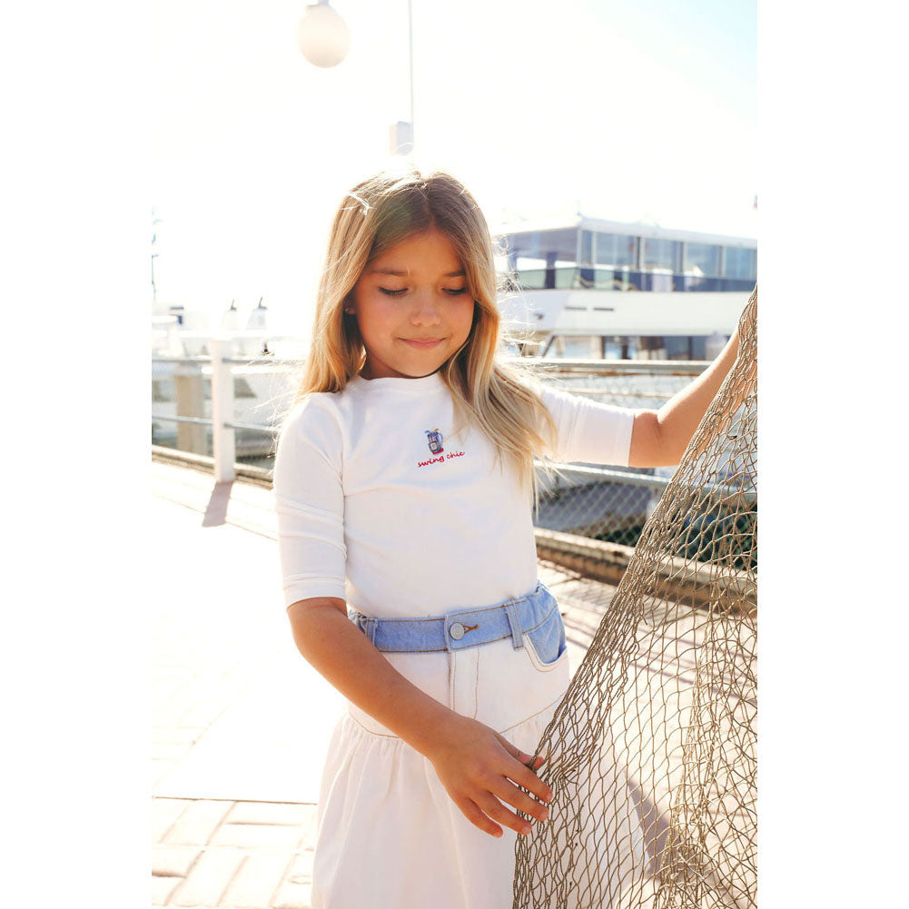 Calla Lili  White/Blue Golf T-shirt