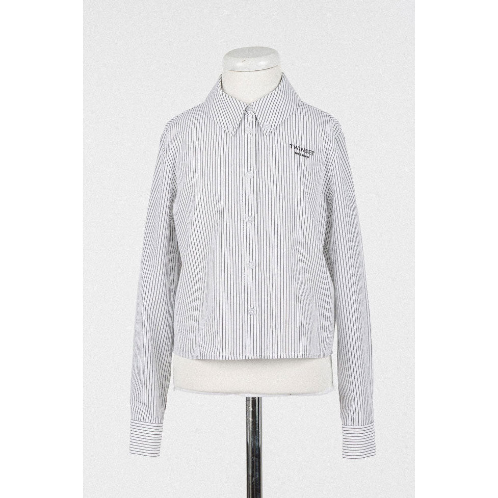 Twinset Off White/Antracite Striped Shirt