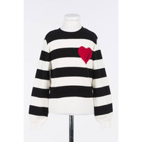 Twinset Riga Black/Snow Heart Knit Pullover