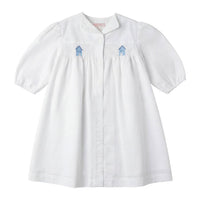 Calla Lili  White Smocking Short Sleeve Dress