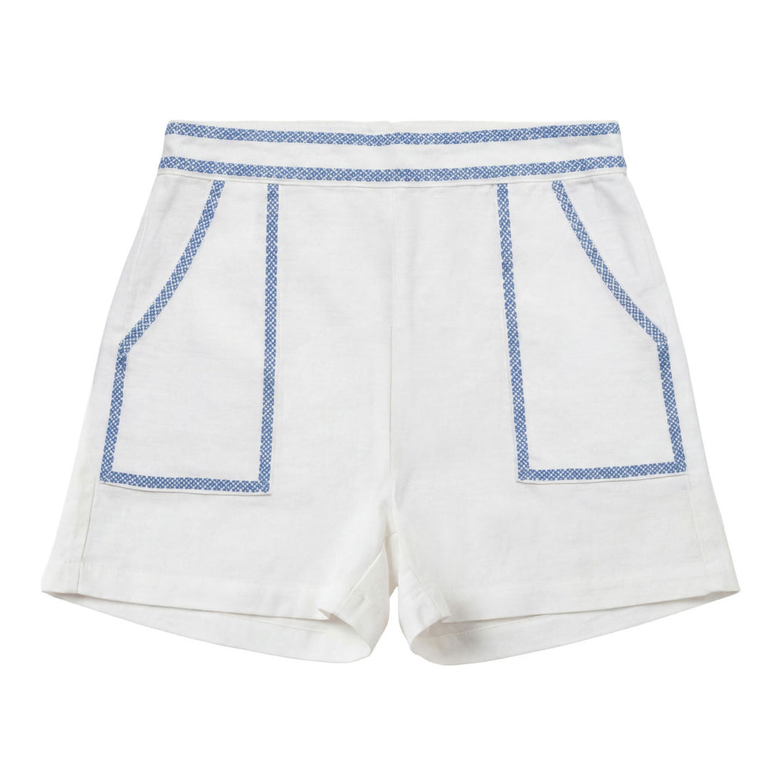 Calla Lili  White/Blue Bermuda Shorts