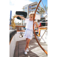 Calla Lili  White/Blue Bermuda Shorts