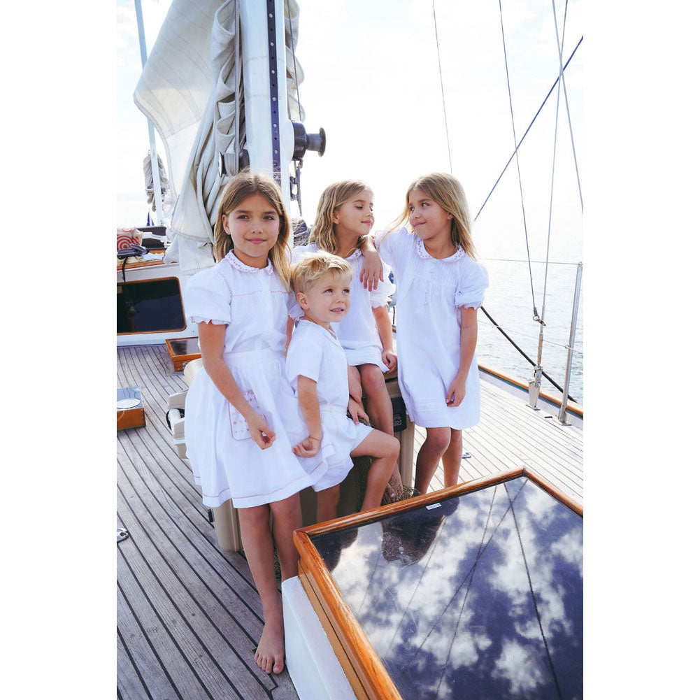 Calla Lili  White/Blue Bermuda Shorts
