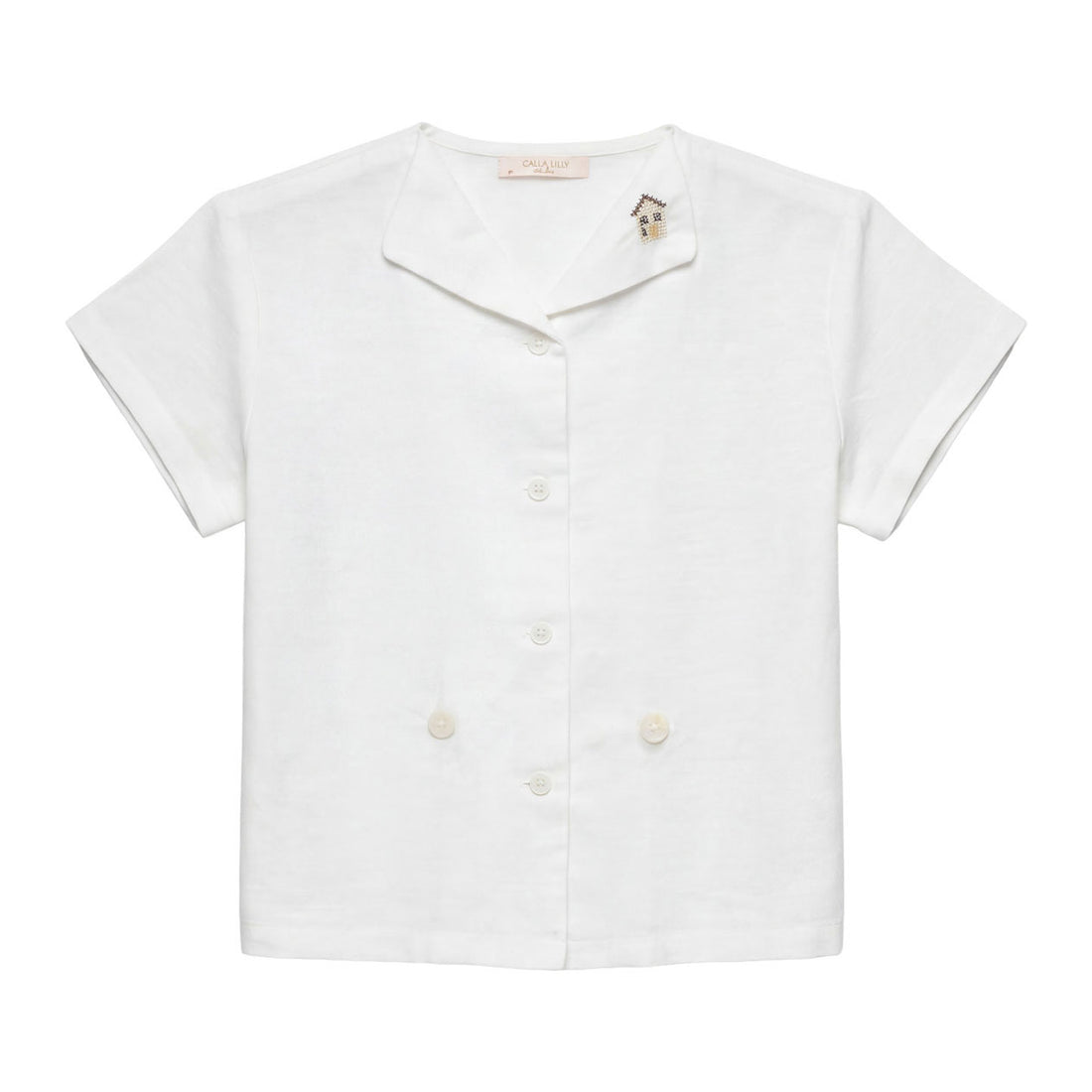 Calla Lili  White/Sand Linen House Shirt