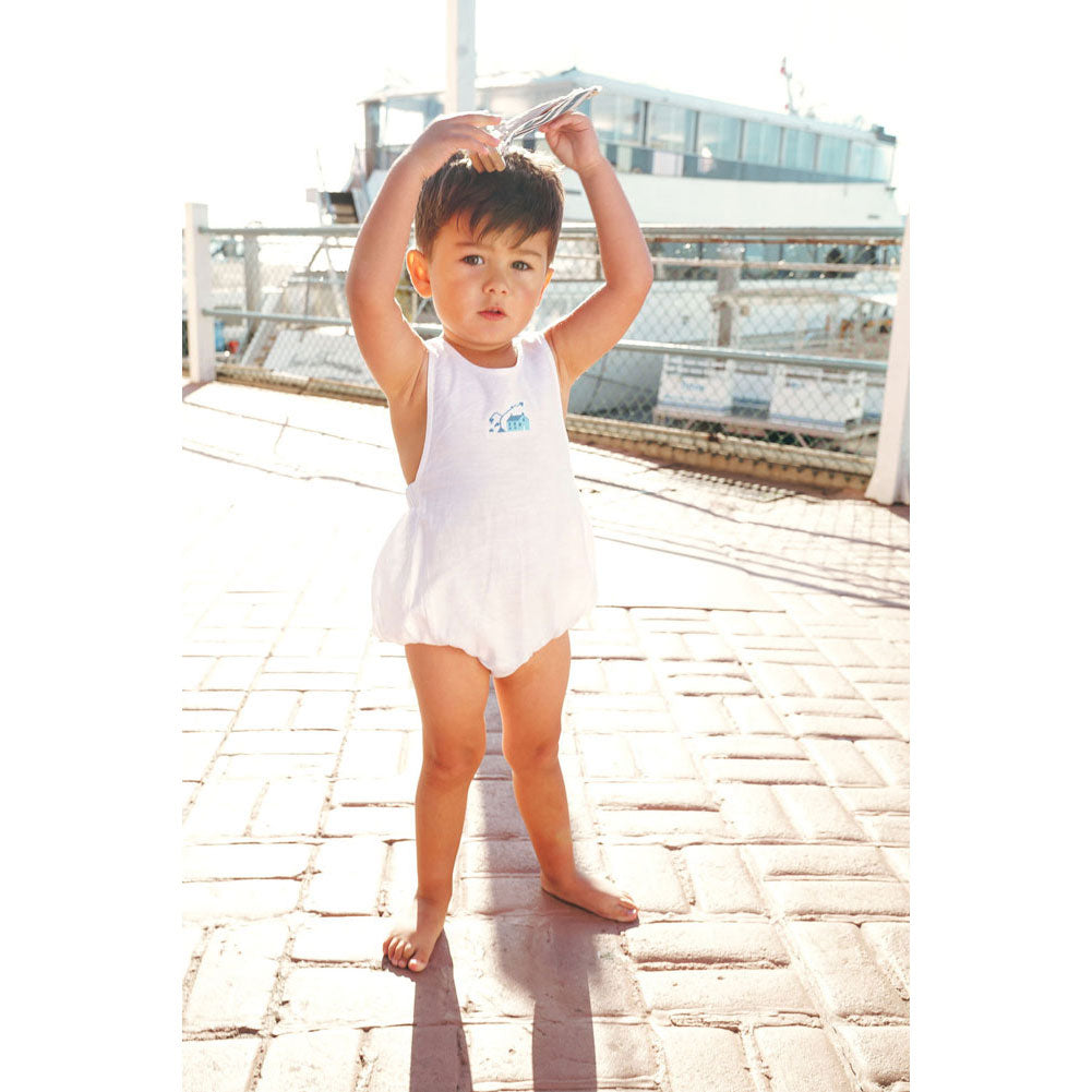 Calla Lili  White Linen House Romper