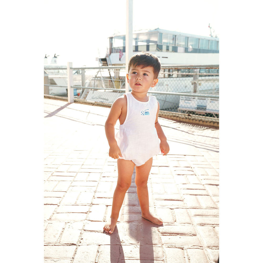 Calla Lili  White Linen House Romper