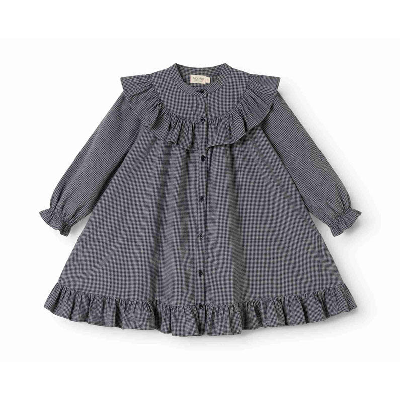MarMar Copenhagen Pigeon Blue Check Dalina Dress