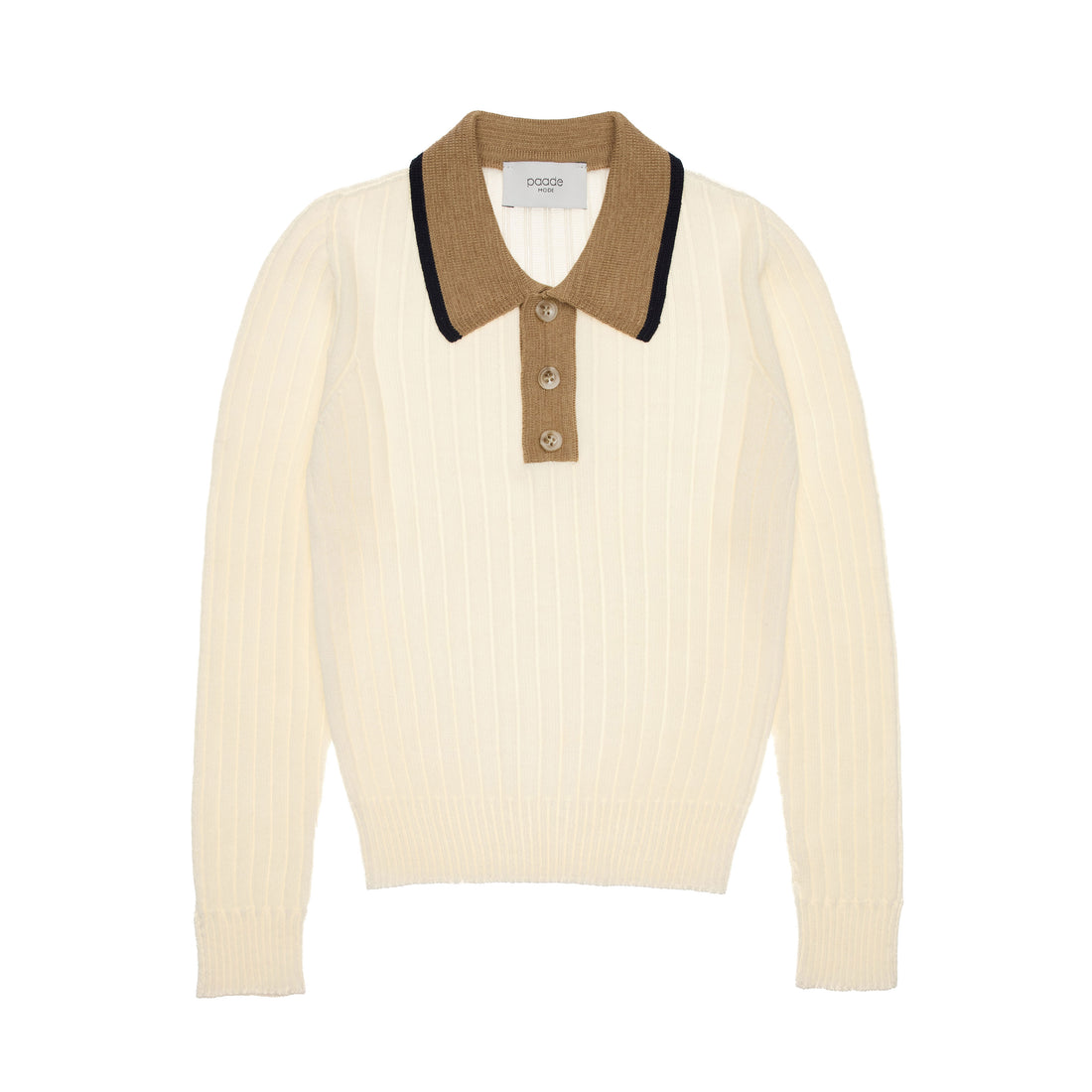 Paade Mode  White Theo Merino Wool Polo