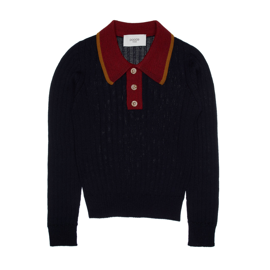 Paade Mode   Dark Blue Theo Merino Wool Polo