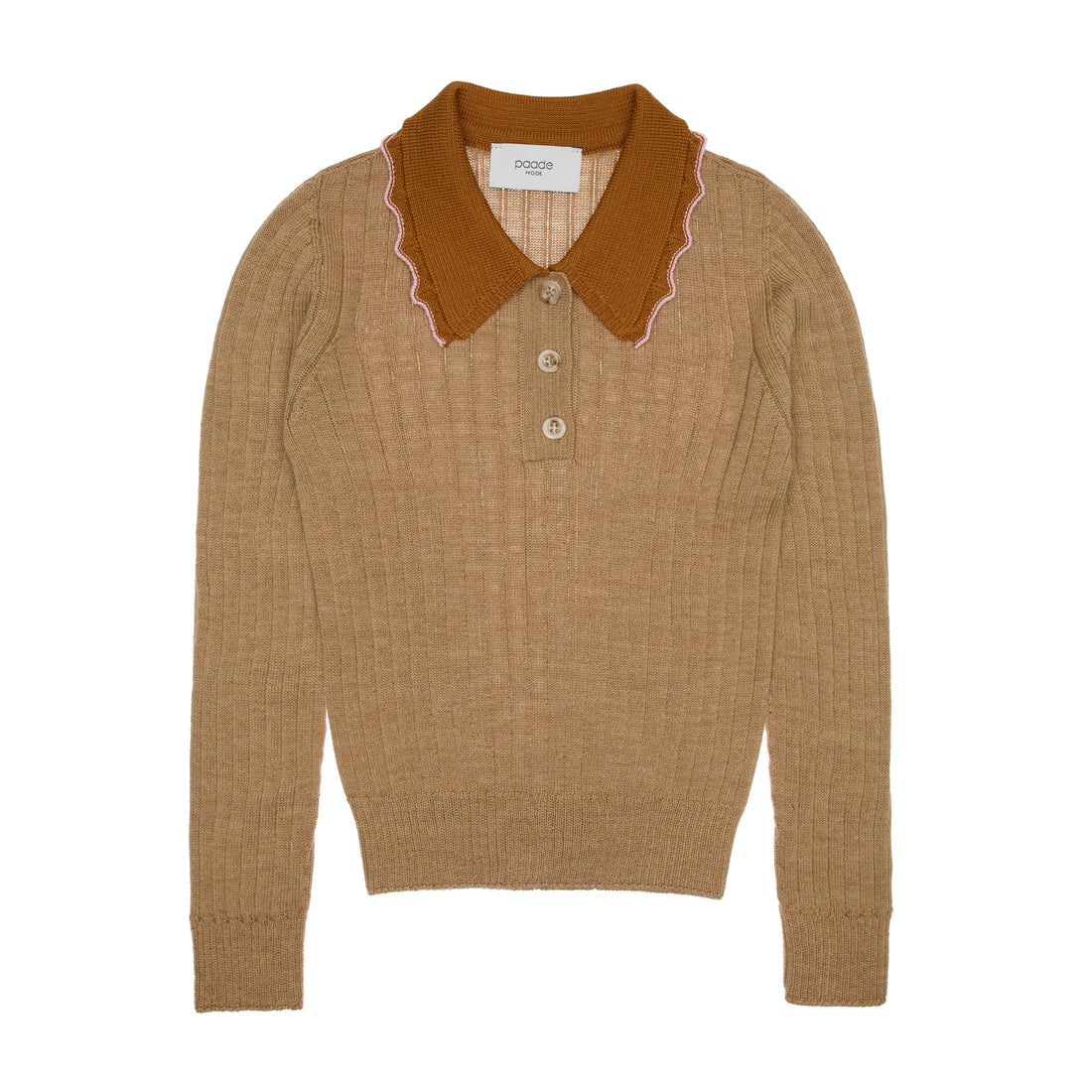 Paade Mode  Beige Harriet Lace Wool Polo