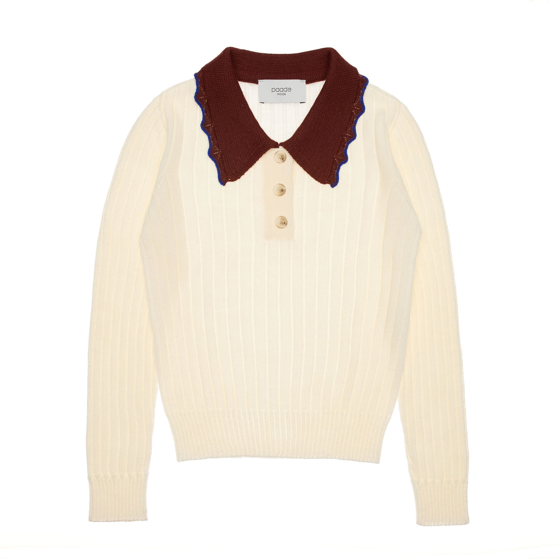 Paade Mode  White Harriet Lace Wool Polo