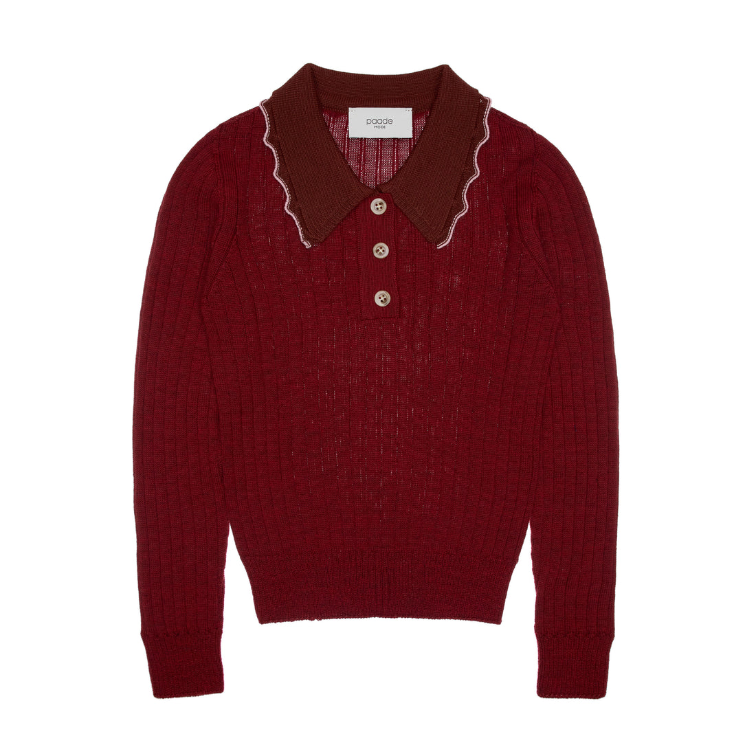 Paade Mode  Red Harriet Lace Wool Polo