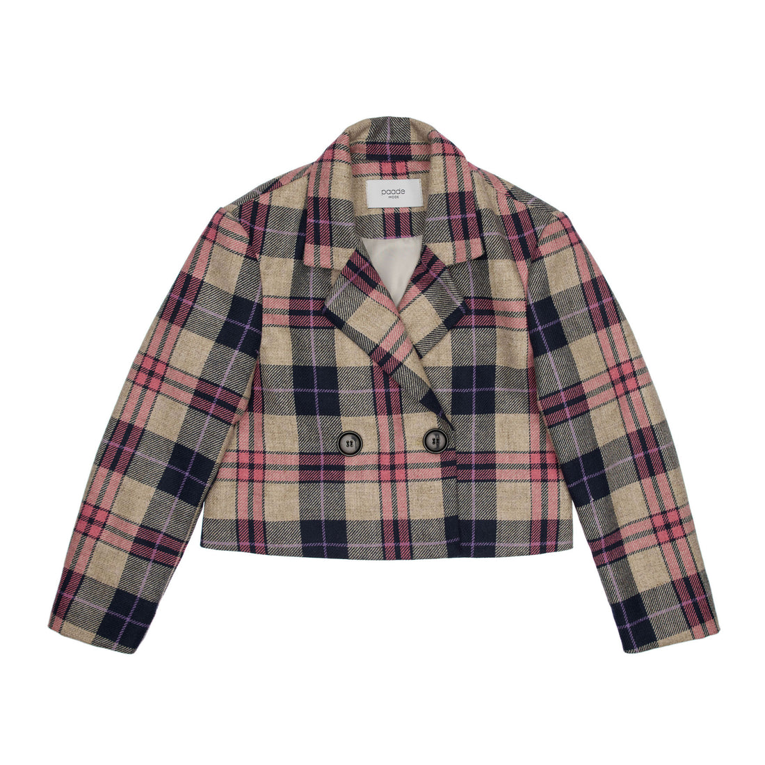 Paade Mode  Pink Harlow Wool Crop Jacket