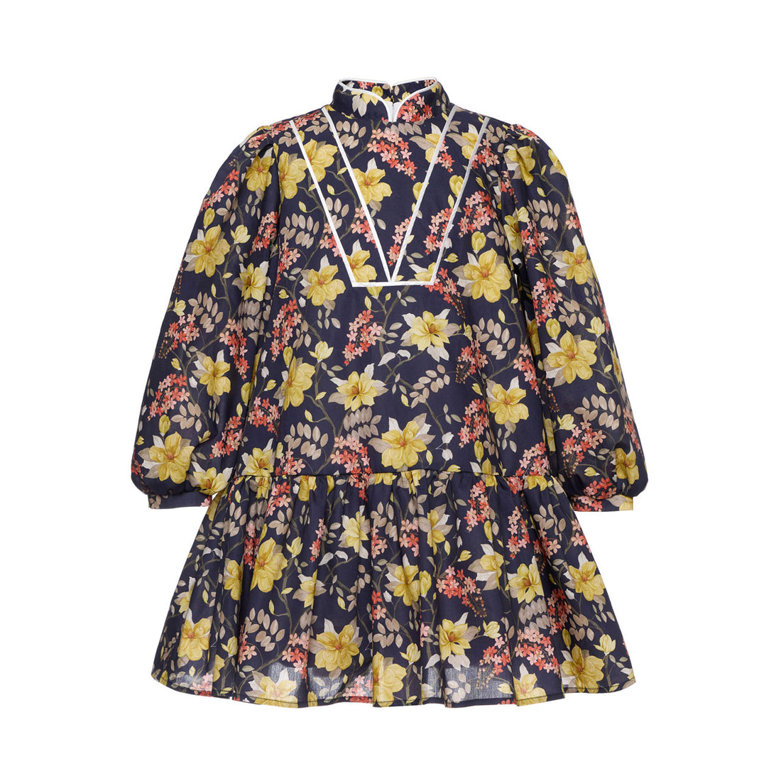Paade Mode  Multicolor Stand-up Collar Lottie Dress