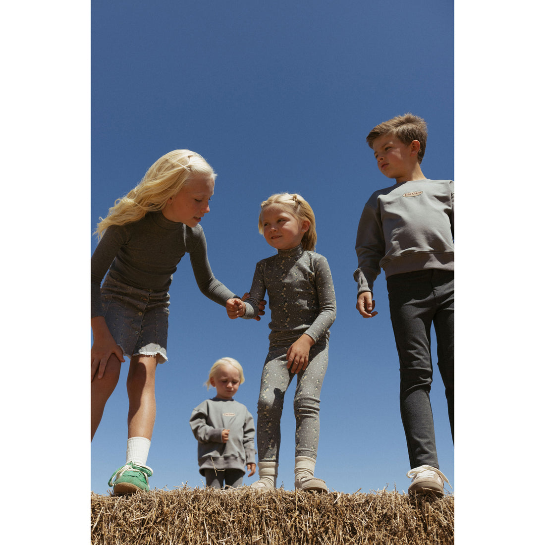 L by Ladida Grey Floral Turtleneck