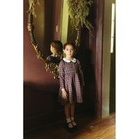 1984 Wine Plaid Wool Dress