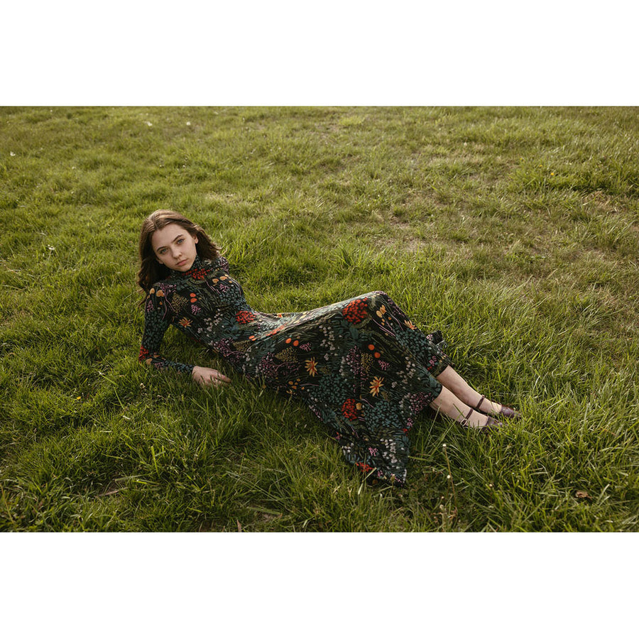 Ava and Lu Garden Floral Turtleneck Dress