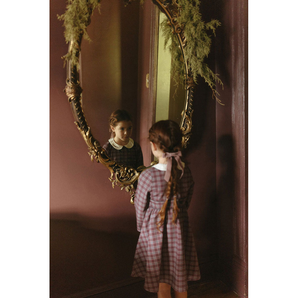 1984 Wine Plaid Wool Dress