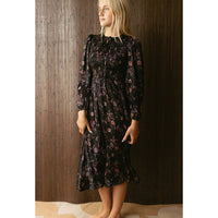 and tmrw Silky Floral Smocked Dress