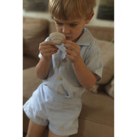 L by Ladida Blue Stripe Grandpa Shirt
