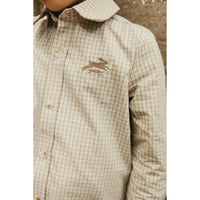 Arza Brown Check Button Down Shirt