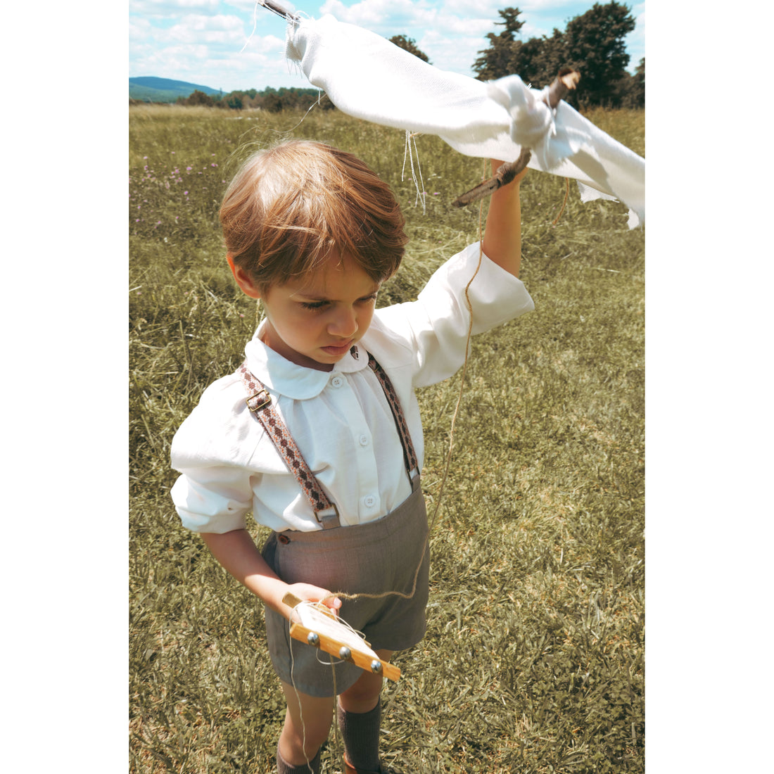 Calla Lili  Cream/Brown Embroidery Shirt