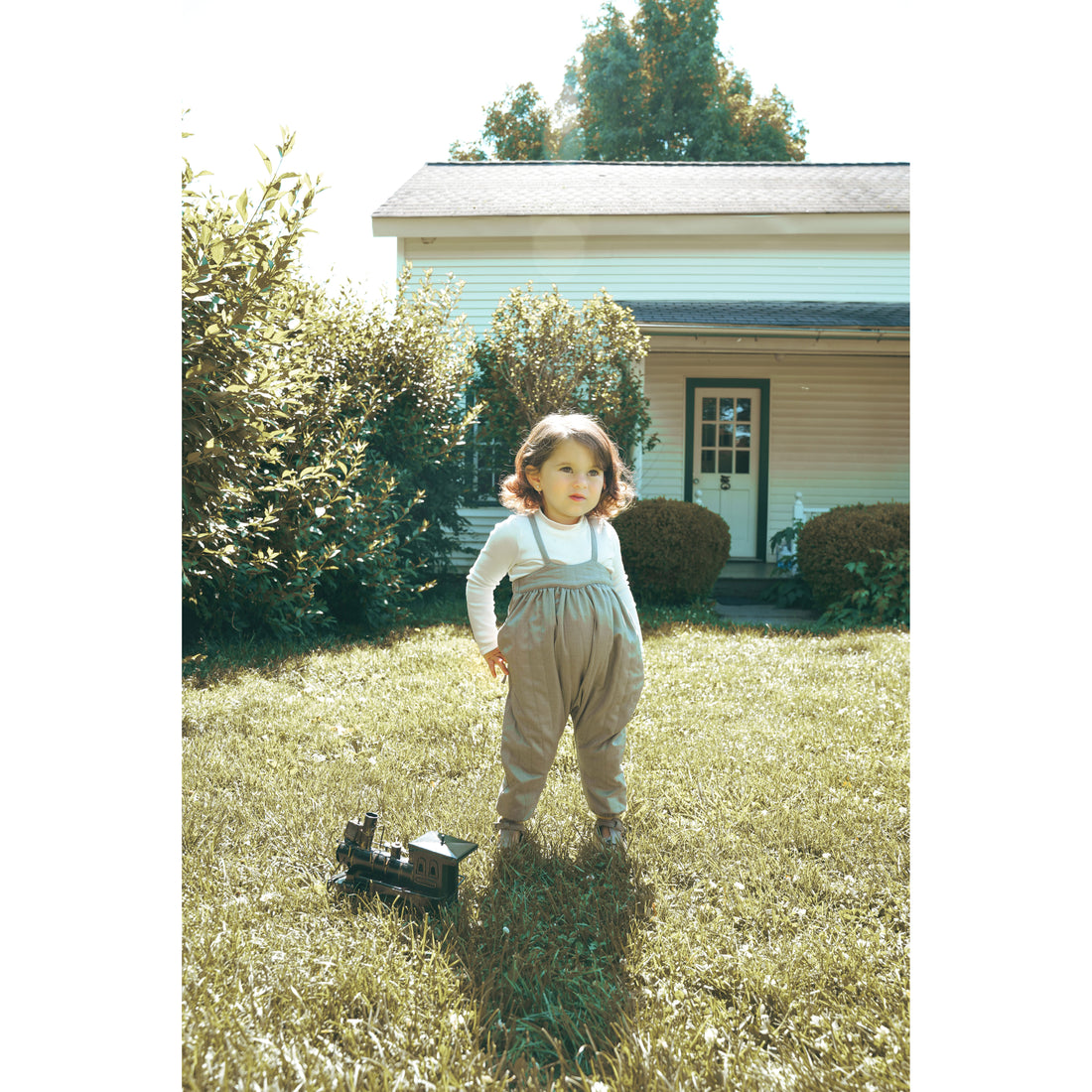 Calla Lili  Taupe Quilted Overall
