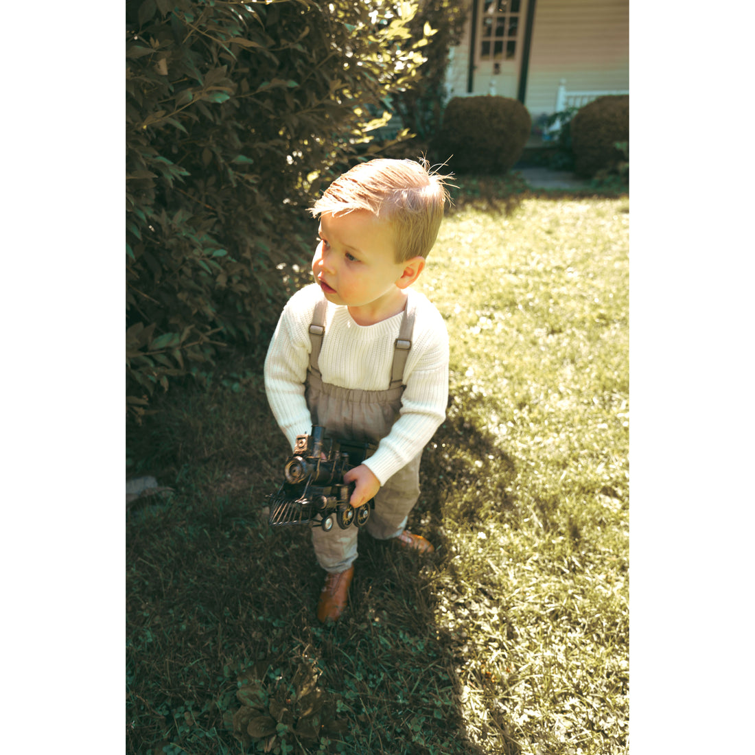Calla Lili  Taupe Quilted Overall