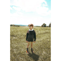 Calla Lili  Grey/Brown Suspenders Tweed Shorts