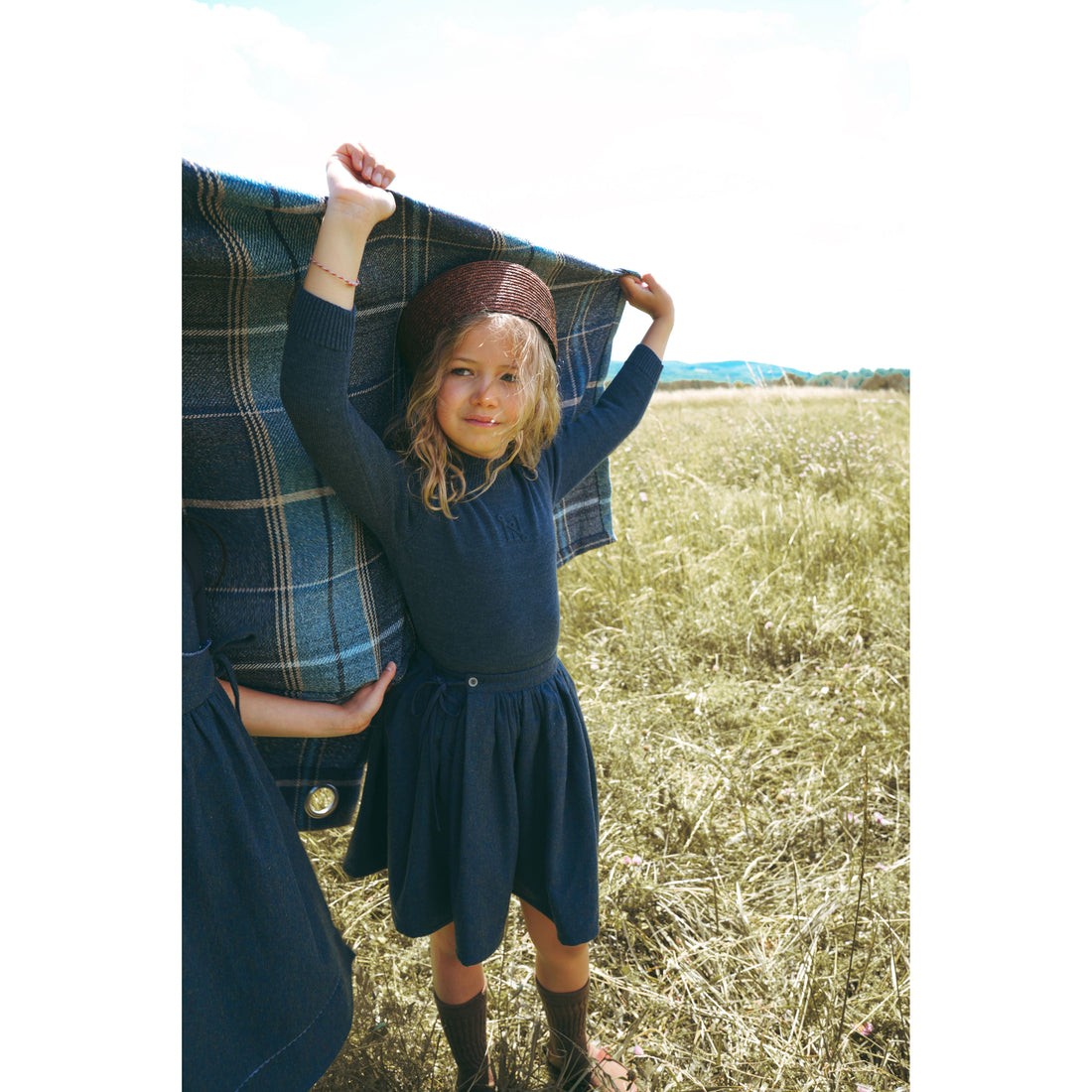Calla Lili  Blue Wrap Skirt