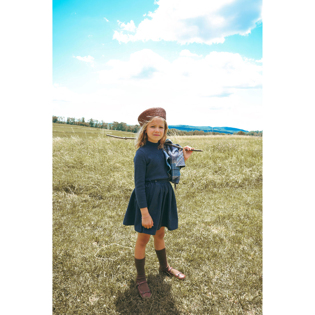 Calla Lili  Blue Wrap Skirt