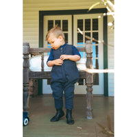 Calla Lili  Blue Pocket Romper