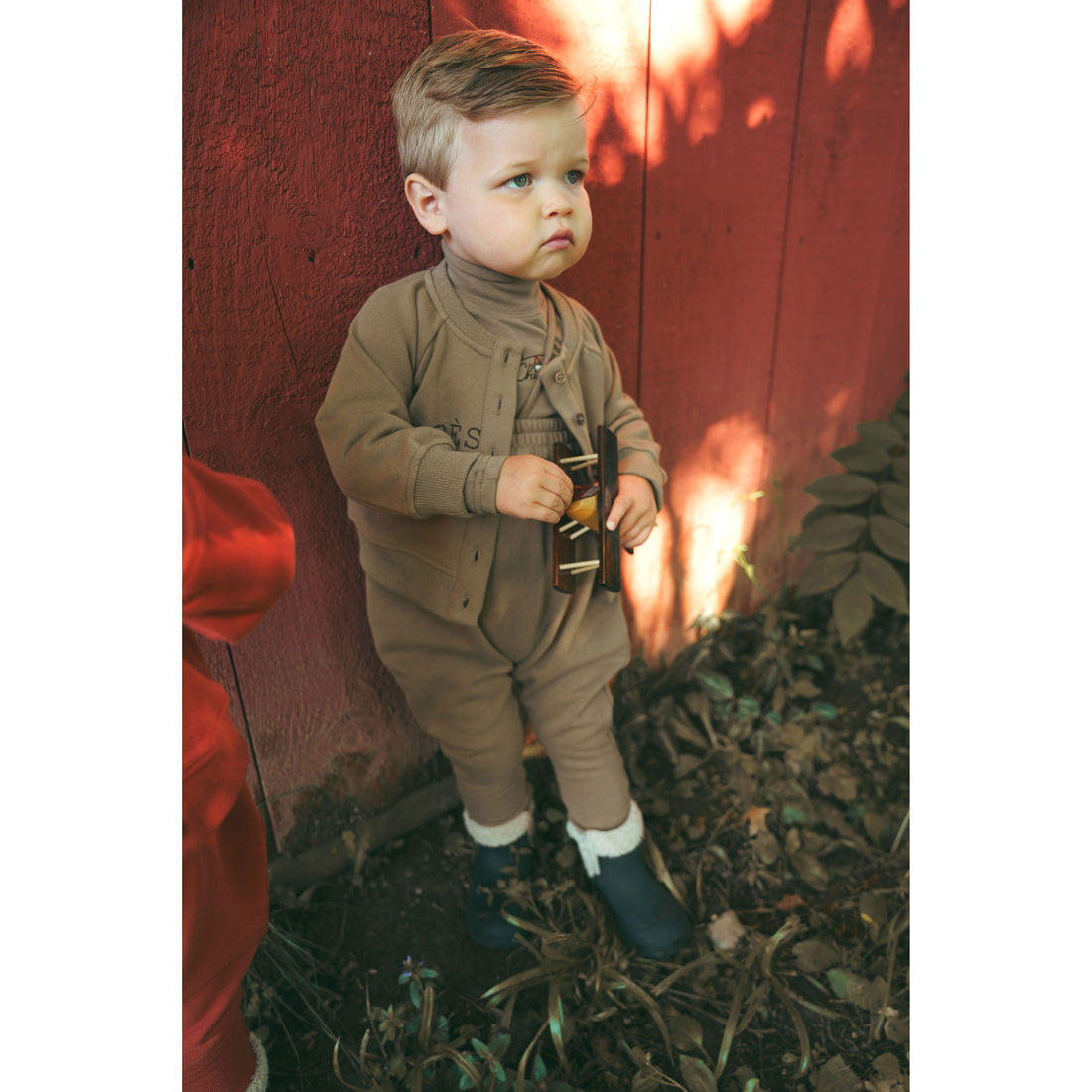 Calla Lili  Taupe Sweat Cardigan