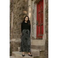 Ava and Lu Black Geomtric Pleated Slip Dress