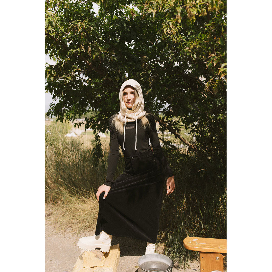 ELEMENTS Black Corduroy Maxi Skirt