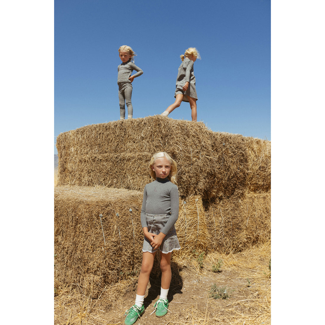 L by Ladida Grey Solid Turtleneck