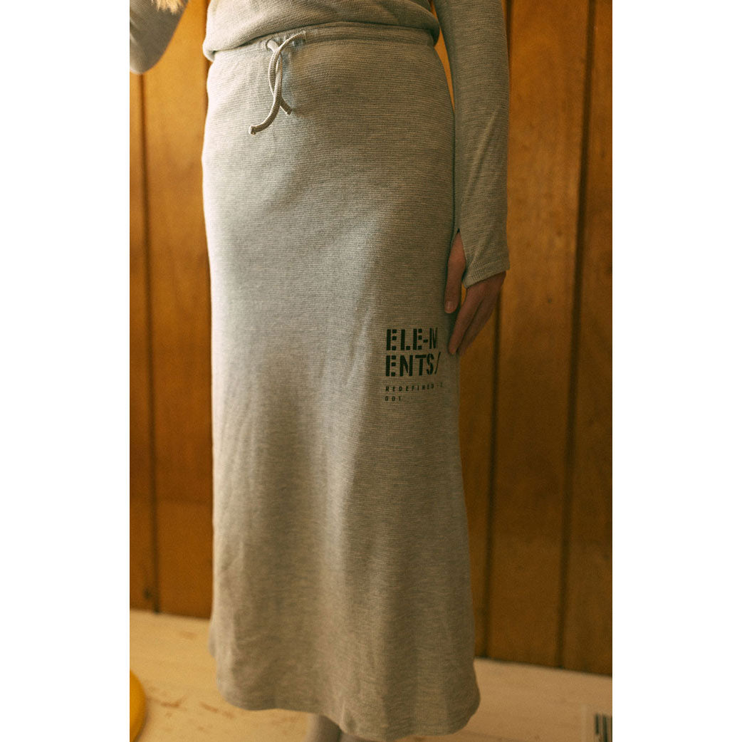 ELEMENTS Grey Stamped Waffle Skirt
