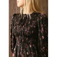 and tmrw Silky Floral Smocked Dress