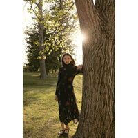 Ava and Lu Black Flower Studded Turtleneck