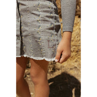 L by Ladida Grey Floral Denim Skirt