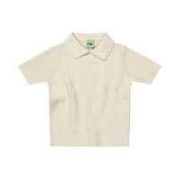 FUB Ecru Pointelle Rib Top