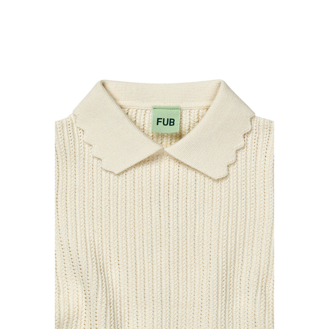 FUB Ecru Pointelle Rib Top