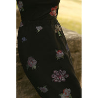Ava and Lu Black Flower Studded Tulle Skirt