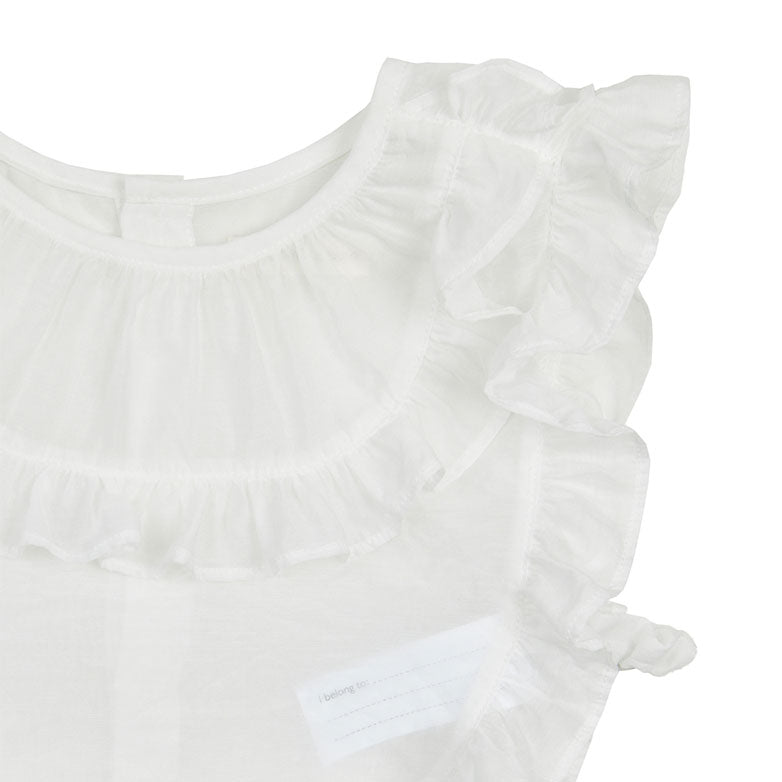 Bene Bene Off White Pure Frill Bib