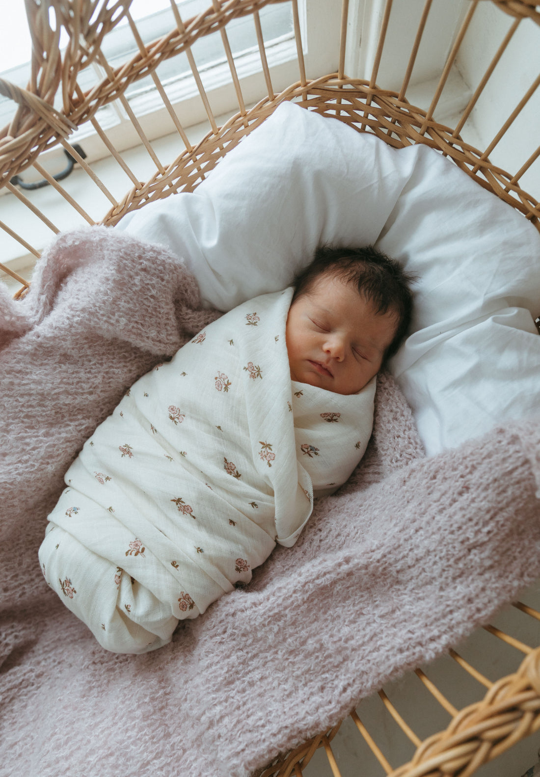 Ferne Poppy Floral Swaddle