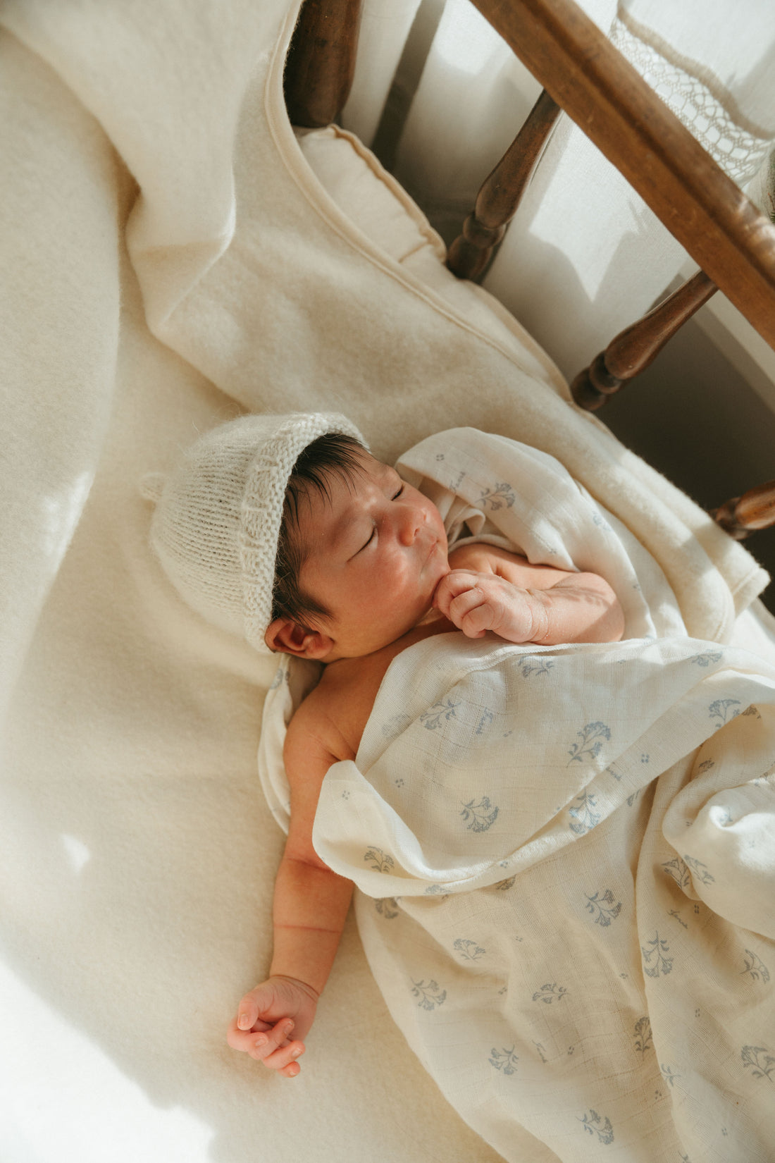 Ferne Blue Floral Swaddle