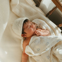 Ferne Blue Floral Swaddle