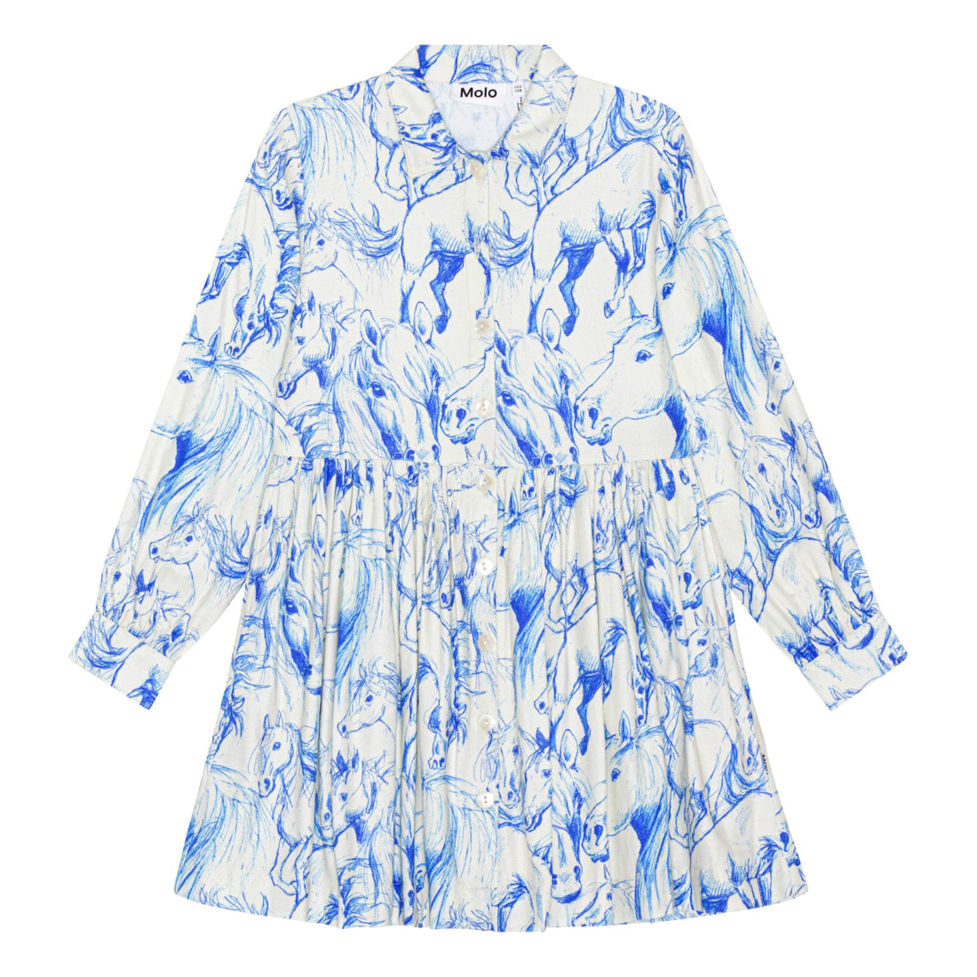 Molo Blue Horses Christy Dress