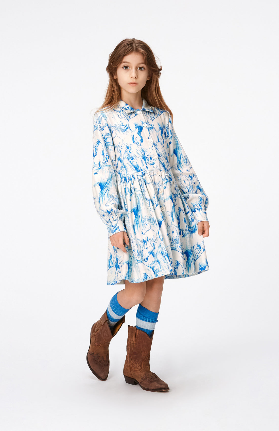 Molo Blue Horses Christy Dress